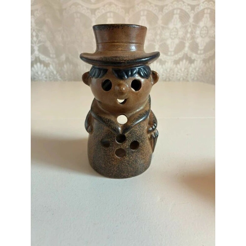 Vintage National Silver Company Genuine Stoneware Figural Tea Light Incense
